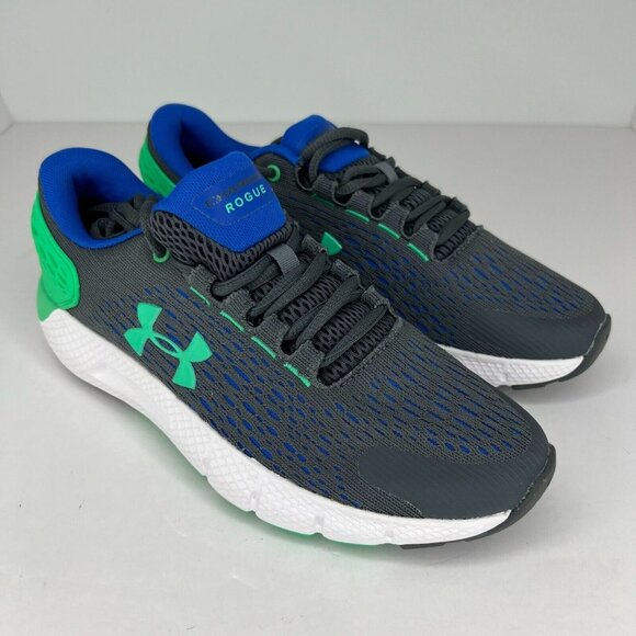 Under Armour Kids 3022868-100 Gray Charged Rogue 2 Size 5Y Running Shoes - Picture 2 of 9